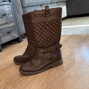 Dream Pairs Brown Quilted Girls Boots Size 3